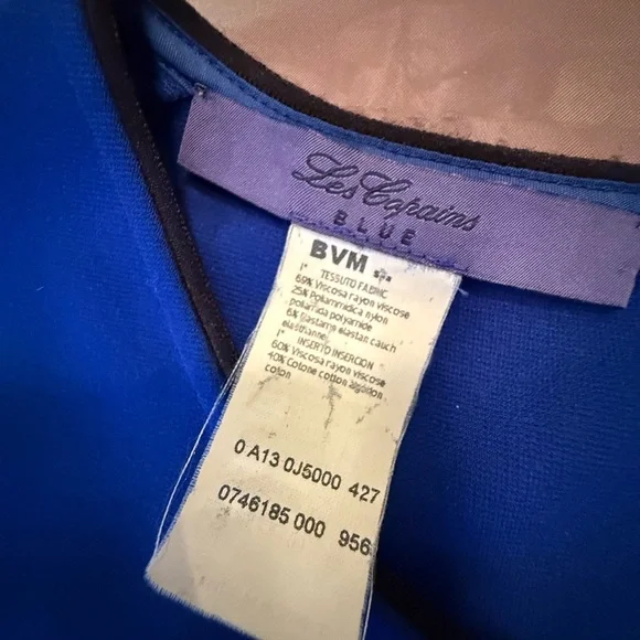 Les Copains Blue Sleeveless Midi Dress Size Large MSRP $495 - Picture 4 of 7